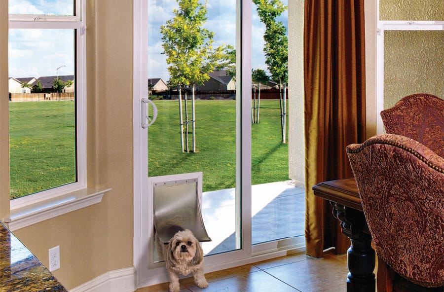 Anlin Sliding Patio Doors with In-Glass Pet Doors Popular with San Diego Homeowners